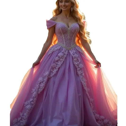 Fairy Pink Vestidos De 15 Quinceañera Fantasy Vestidos De 15 Xv Años Princess Lace Sweet 16 Dress Charro Prom 2025 Customized