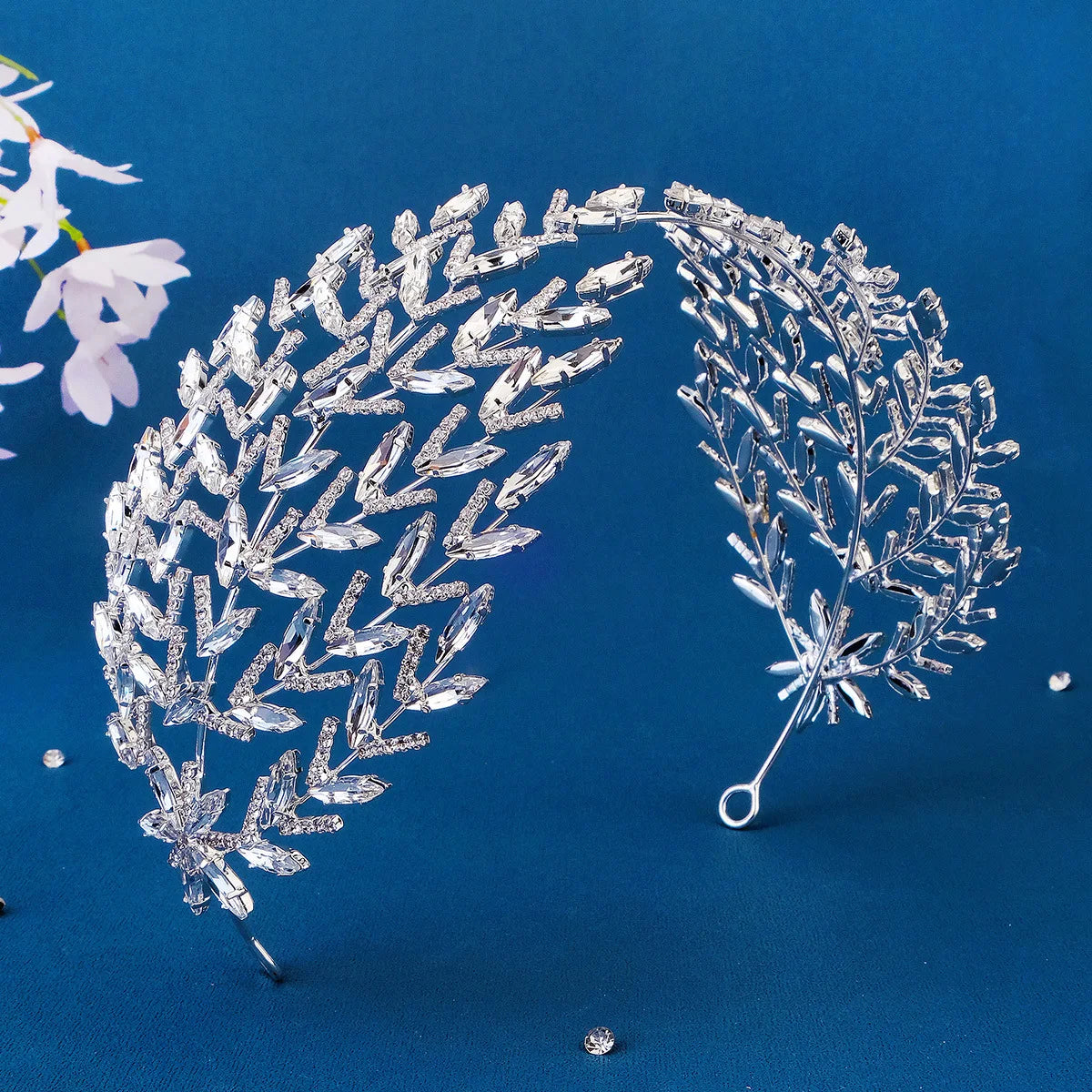 Bridal Hair Jewelry Rhinestones Crystal Tiaras and Crowns Women Brides Pageant Prom Silver Color Headbands Wedding Accessories