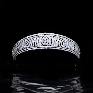 Cubic Zirconia Tiara Crown Prom Party Zircon Headband For Brides Women Headpiece Gifts Wedding Accessories Bridal Hair Jewelry a