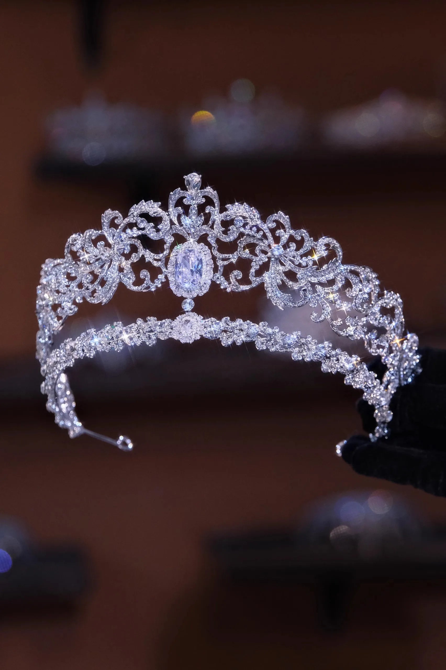 Princess Queen Tiaras and Crowns Rhinestones Zirconia Headband For Brides Women Diadem Wedding Accessories Bridal Hair Jewelry