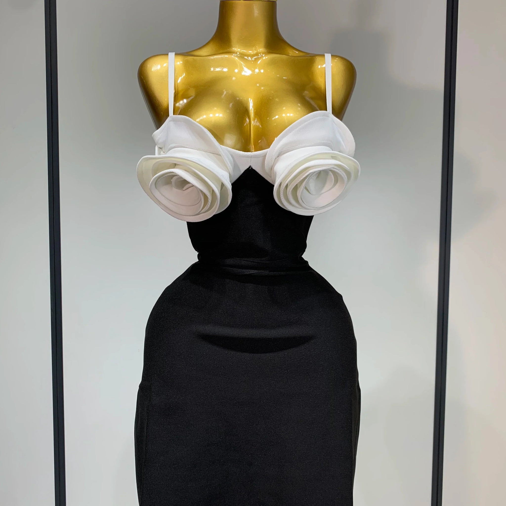 Women Celebrity Sexy Sleeveless 3D Flower Patchwork Mini Bodycon Bandage Dress Elegant Evening Club Party Birthday Dress black