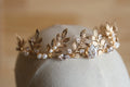 Wedding Hair Accessories Zircon Pearl Crown Vintage Baroque Headband For Bride Headwear Women Leaf Headpiece Bridal Jewelry a