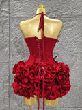 Christmas Style Women Sexy Strapless Florlas 2 PIeces Bodycon Mini Bandage Dress Nightclub Party Wedding Mermaid Outfit