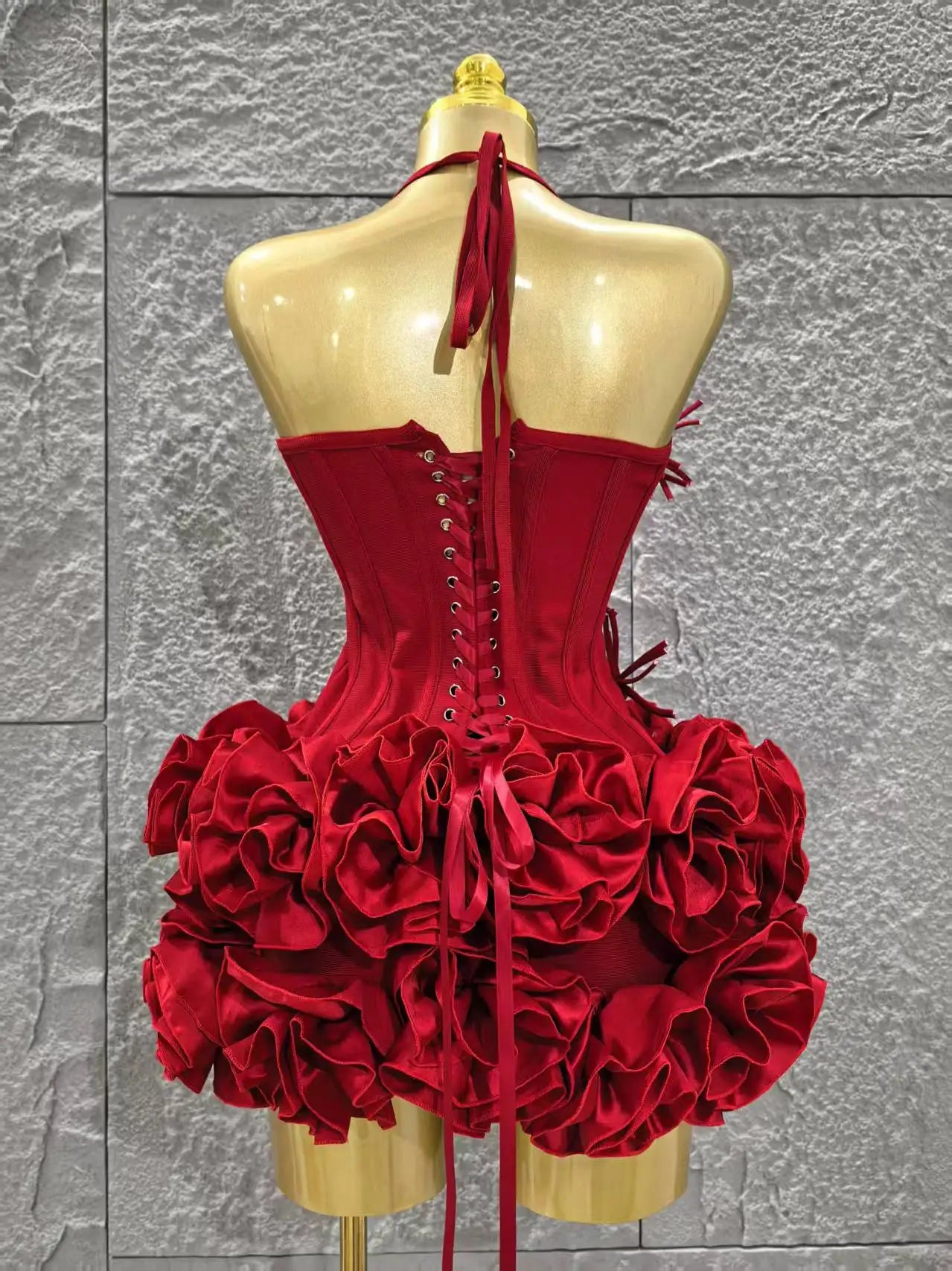Christmas Style Women Sexy Strapless Florlas 2 PIeces Bodycon Mini Bandage Dress Nightclub Party Wedding Mermaid Outfit