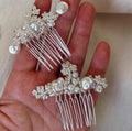 Pearls Hair Comb Pin Clip Silver Color Head Piece For Bride Bridesmaids Women Hairpin Earring Bridal Jewelry Wedding Accessories 3