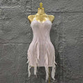 Pink Color Women Sexy Strapless Sexy Sequins Bodycon Mini Dress Nightclub Party Girls' Birthday Cocktail Outfit Pink