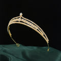 CZ Zircon Tiara Crown Zirconia Headband For Brides Women Prom Pageant Diadem Headpiece Wedding Accessories Bridal Hair Jewelry