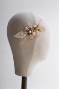 Wedding Accessories Gold Color Hair Comb Pin Pearl Crystal Hairpin Bride Birthday Gift Flower Leaf Head Piece Bridal Jewelry