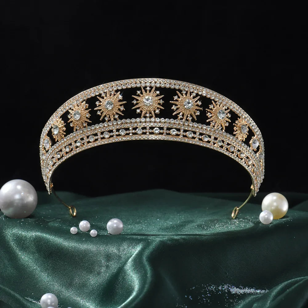 Princess Crowns For Women Girl Rhinestone Queen Bridal Tiara Crown For Wedding Bride Headdress Party Prom Hair Jewelry Diadem sliver 2