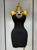 Women Sexy Backless Diamonds Sparkly Black Bodycon Bandage Dress Elegant Evening Club Luxury Birthday Party Dresses black