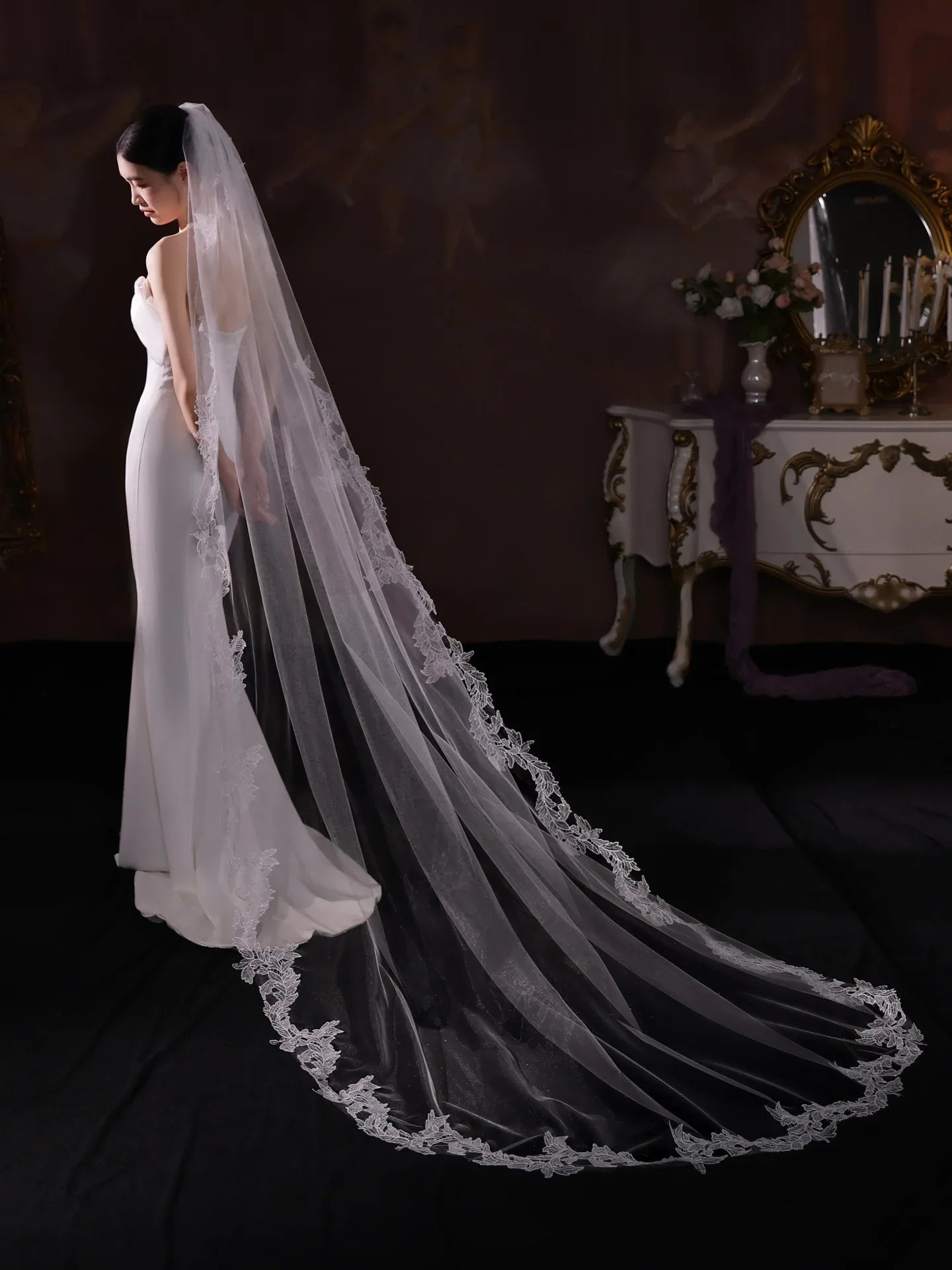 270cm White Bridal Veil Long Wedding Veils For Brides Evening Dinner Party Dress Women Girl Gifts Hair Accessories Jewelry
