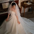 White Bridal Veil With Comb Wedding Veils For Brides Evening Dinner Party Dress Women Girl Gifts Hair Accessories Jewelry