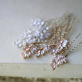 Bridal Jewelry Zircon Crystal Hair Pins Clips Leaf Hairpins For Brides Women Vintage Gold Color Head Pieces Wedding Accessories