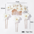 Porcelain Flower Hair Comb Pin Clip Vintage Gold Color Head Pieces For Women Brides Hairpins Bridal Jewelry Wedding Accessories a