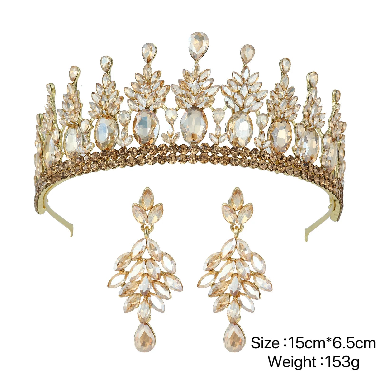 Baroque Crowns For Queen Women Crystal Princess Bridal Tiara Crown Wedding Hair Accessories Pageant Prom Hair Jewelry Headdress as picture 4