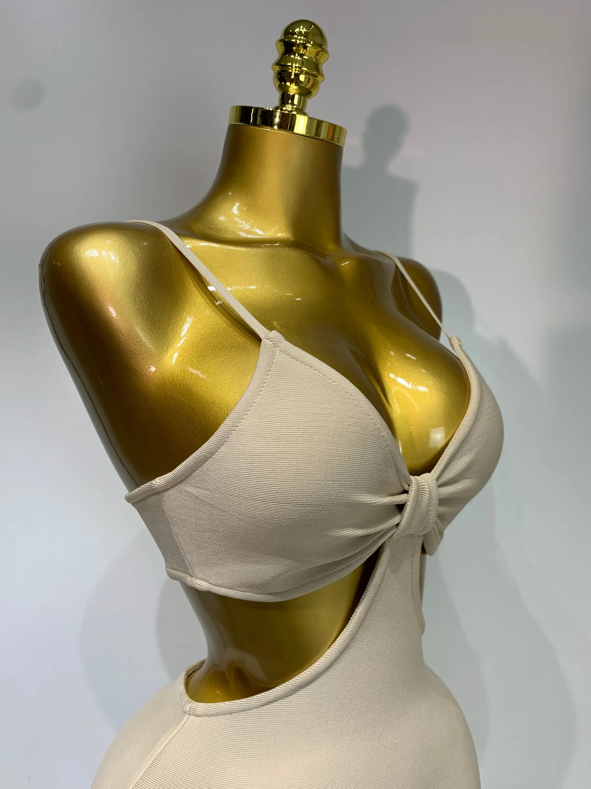 Women Sexy V Neck Backless Khaki Bodycon Bandage Dress Celebrity Elegant Evening Club Party Luxury Birthday Dress