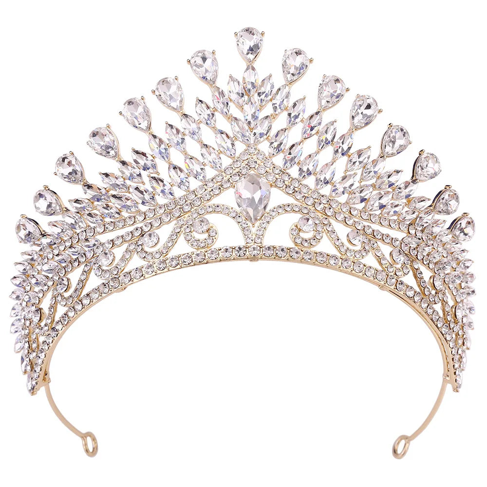 Baroque Queen Crowns For Women Crystal Princess Bridal Tiara Crown For Pageant Party Prom Hair Jewelry Diadem Wedding Headdress as picture 2