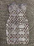 Black Silver Gold Foil Women Sexy Strapless Crystal Bodycon Mini Dress Rayon Bandage Fashion Nightclub Party Celebrate Dress