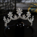 Wedding Hair Crowns For Bride Hair Accessories Princess Queen Bridal Tiara Crown For Pageant Women Party Prom Wedding Headdress Blue Zinc Plated