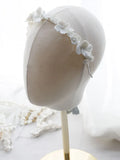 Wedding Hair Accessories Porcelain Flower Headpiece Headwear Women Girl Headdress For Brides Headband Hairband Bridal Jewelry silver color