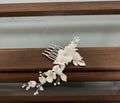 Bridal Jewelry Porcelain Flower Hair Comb Pin Clip Head Pieces Brides Bridemaids Gold Silver Color Hairpins Wedding Accessories