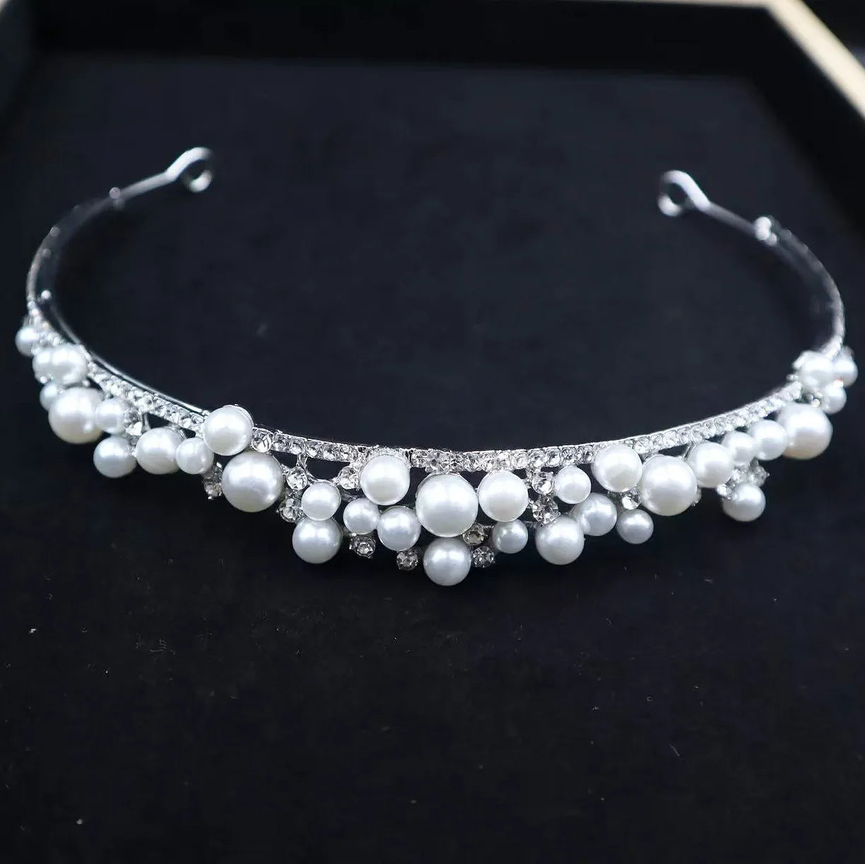 Pearl Crowns Tiaras Wedding Hair Accessories Princess Bridal Headband Crowns For Women Girl 15 Years Birthday Wedding Headdress