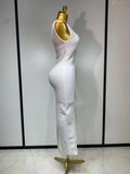 Sexy O Neck Mesh Bodycon Bandage Dress Evening Party Gown Celebrity Elegant Luxury Birthday Club Dresses