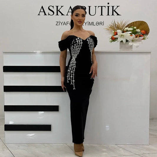 Shinning Crystal Women Sexy Short Sleeve V-Neck Bodycon Bandage Long Dress Elegant Evening Party Celebrate Outfit