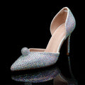 Luxury Handmade All Rhinestones Women Pumps Runway style Spring Summer Fashion Wedding Thin High Heels Lady Party Banquet Shoes AB color