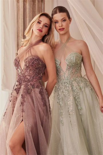 Halter Neck فساتين السهرة  Lace Embroidery Tulle Vestidos De Noche Elegant Sleeveless Illusion Side Split Prom Dresses