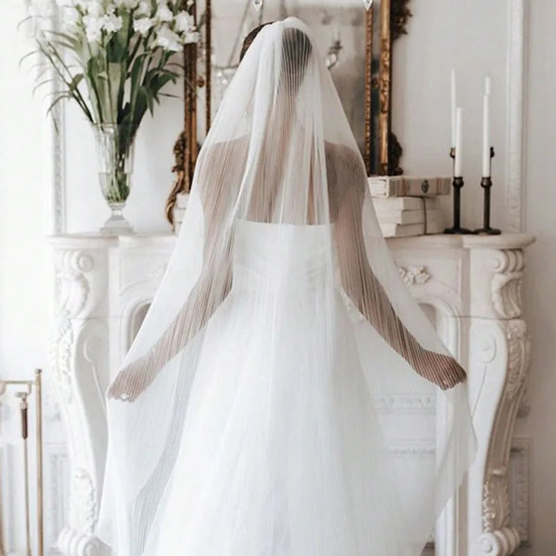 150cm Bridal Veil White Wedding Veils For Brides Evening Dinner Party Dress Women Girl Gifts Hair Accessories Jewelry