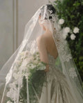 300cm Long Flower Bridal Veil Lace Wedding Veils For Evening Dinner Party Dress Women Gift Hair Accessories Brides Jewelry