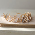 Wedding Hair Accessories Zircon Pearl Crown Vintage Baroque Headband For Bride Headwear Women Leaf Headpiece Bridal Jewelry