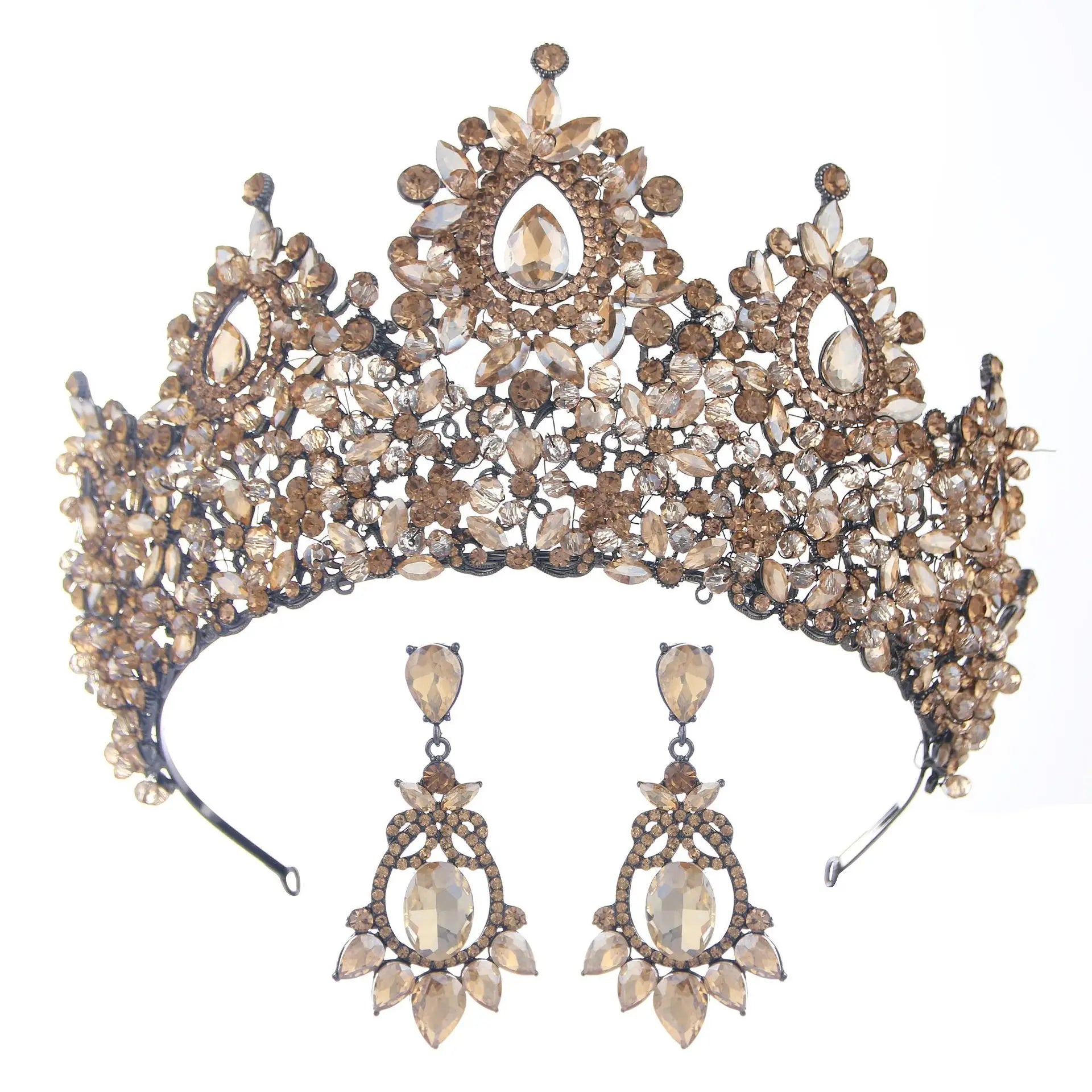 Baroque Crown For Queen Luxury Crystal Bridal Crowns And Tiaras For Wedding Hair Accessories Pageant Prom Hair Jewelry Headdress as picture 5