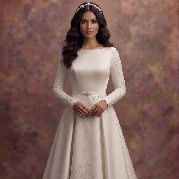 Satin A-Line Wedding Dresses with Elegant Simplicity