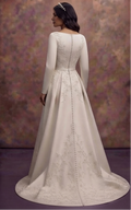 Satin A-Line Wedding Dresses with Elegant Simplicity