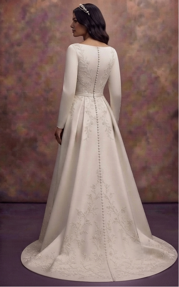 Satin A-Line Wedding Dresses with Elegant Simplicity