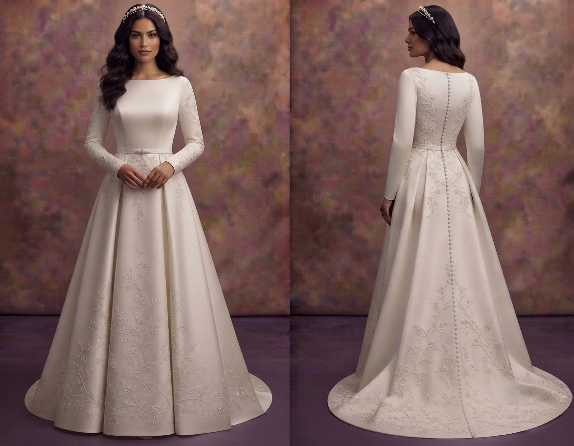 Satin A-Line Wedding Dresses with Elegant Simplicity