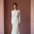 Satin Mermaid Wedding Dress Minimalist Long Traditional Wear