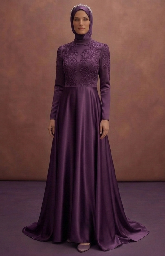 Satin Muslim Prom Dresses – Sleek & Shiny Modest Styles