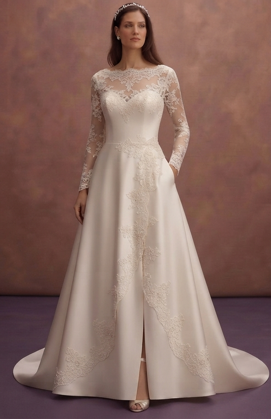 Satin and Lace Wedding Dresses with Timeless Romance