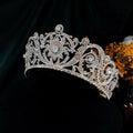 Zircon Crystal Crowns and Tiaras Princess Queen Headband For Brides Women Gift Headpiece Bridal Jewelry Wedding Hair Accessories