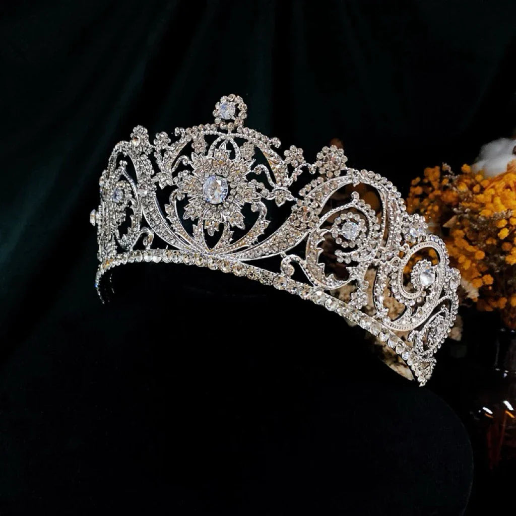 Zircon Crystal Crowns and Tiaras Princess Queen Headband For Brides Women Gift Headpiece Bridal Jewelry Wedding Hair Accessories