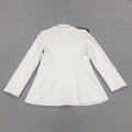 Elegant Women Office OL Blazer Polo Collar Long Sleeve Slim Fit Single breasted Stereoscopic Water Diamond Flower Suit Coat