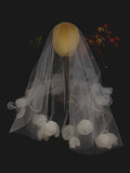 White Bridal Veil Flower Wedding Veils For Evening Party Dress Women Girl Hair Accessories Brides Jewelry