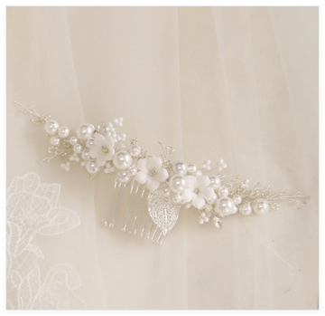 Flower Bridal Hair Comb Headpieces For Wedding Hair Accessories Pearl Bride Hairpin Hair Clips Prom Wedding Hair Piece Headdress