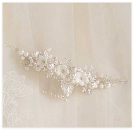 Flower Bridal Hair Comb Headpieces For Wedding Hair Accessories Pearl Bride Hairpin Hair Clips Prom Wedding Hair Piece Headdress
