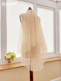 2 Tier Bridal Veil Cut Edge Champagne Wedding Veil