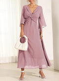 Sexy Chiffon A-Line Prom Gown Elegant Mother of the Bride Dress Ankle Length Pleated Solid Color Plus Size 2025 Free Customized Blush Pink
