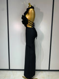 Women Sexy Halter Hollow Out Flowers Bodycon Bandage Dress Red Backless Celebirty Elegant Party Luxury Birthday Wedding Dresses